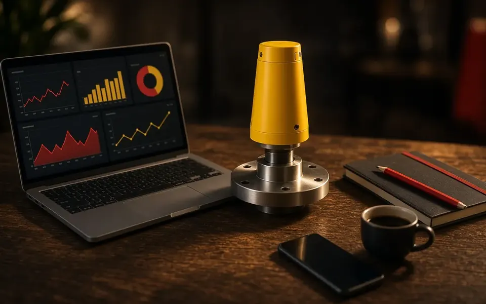میز کار با سنسور سطح صنعتی و داشبورد بازاریابی — وبلاگ بیزدوار