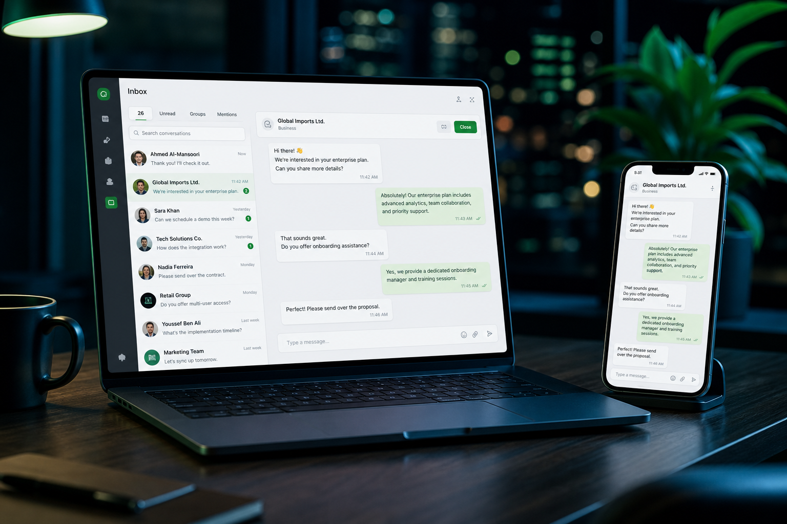 WhatsApp CRM و محصولات نرم‌افزاری بیزدوار