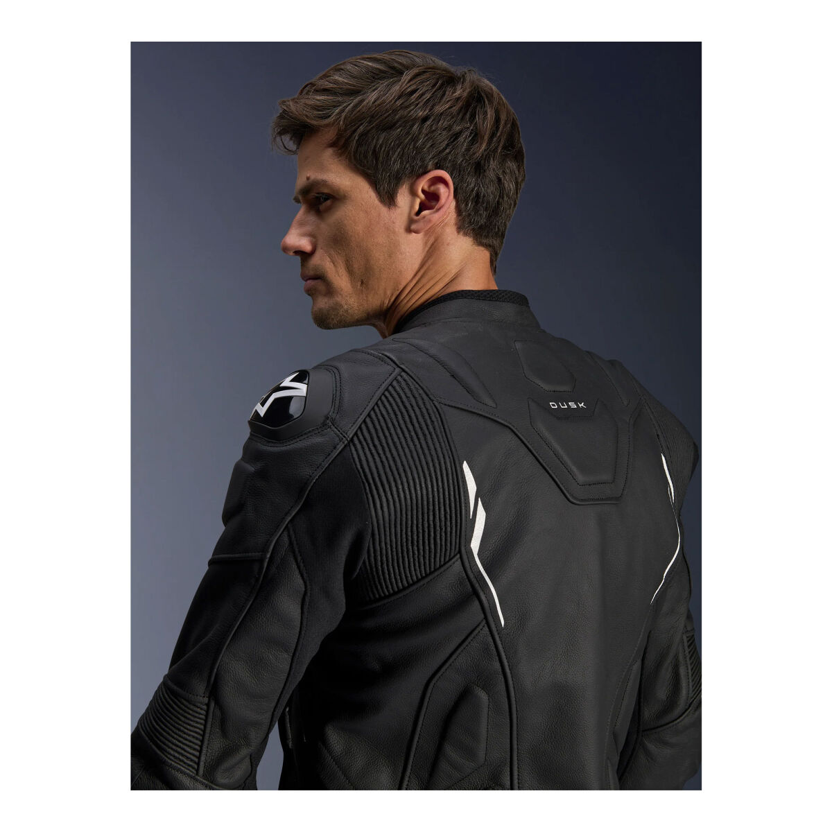 Alpinestars Dusk Protective Leather Motorcycle Jacket Black / White