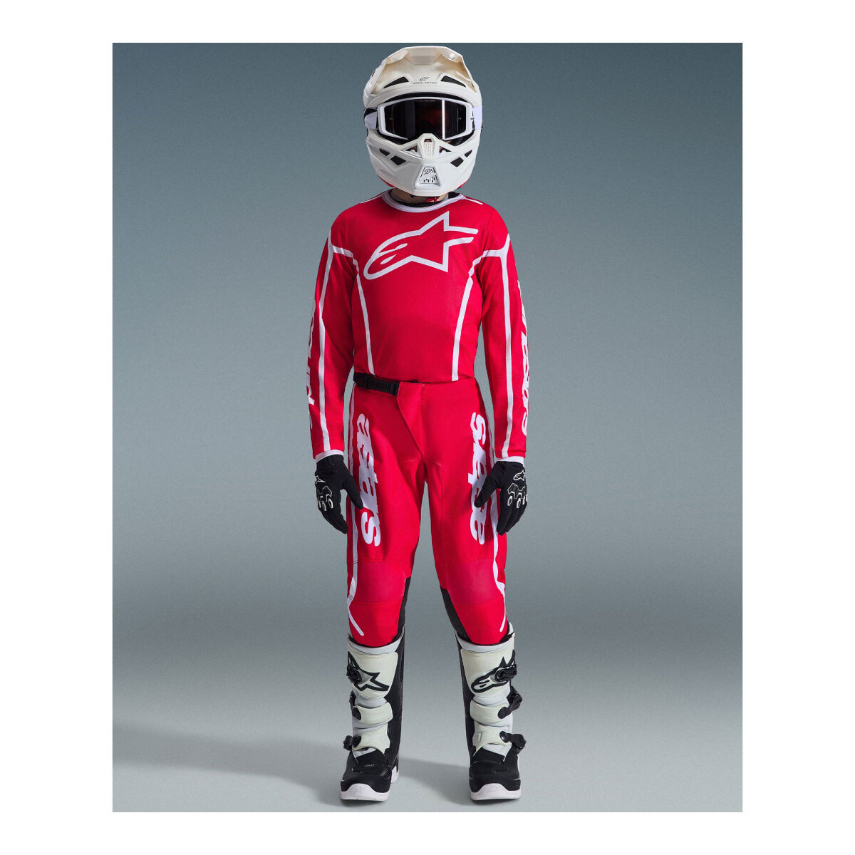 Alpinestars Youth Fluid Apex Youth Kros Motorcycle Pants Red / White