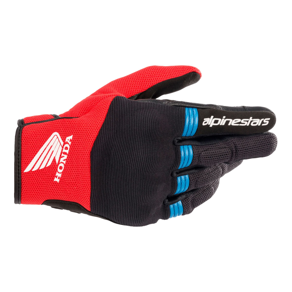Alpinestars Honda Copper Korumalı Motosiklet Eldiveni Siyah / Kırmızı / Mavi