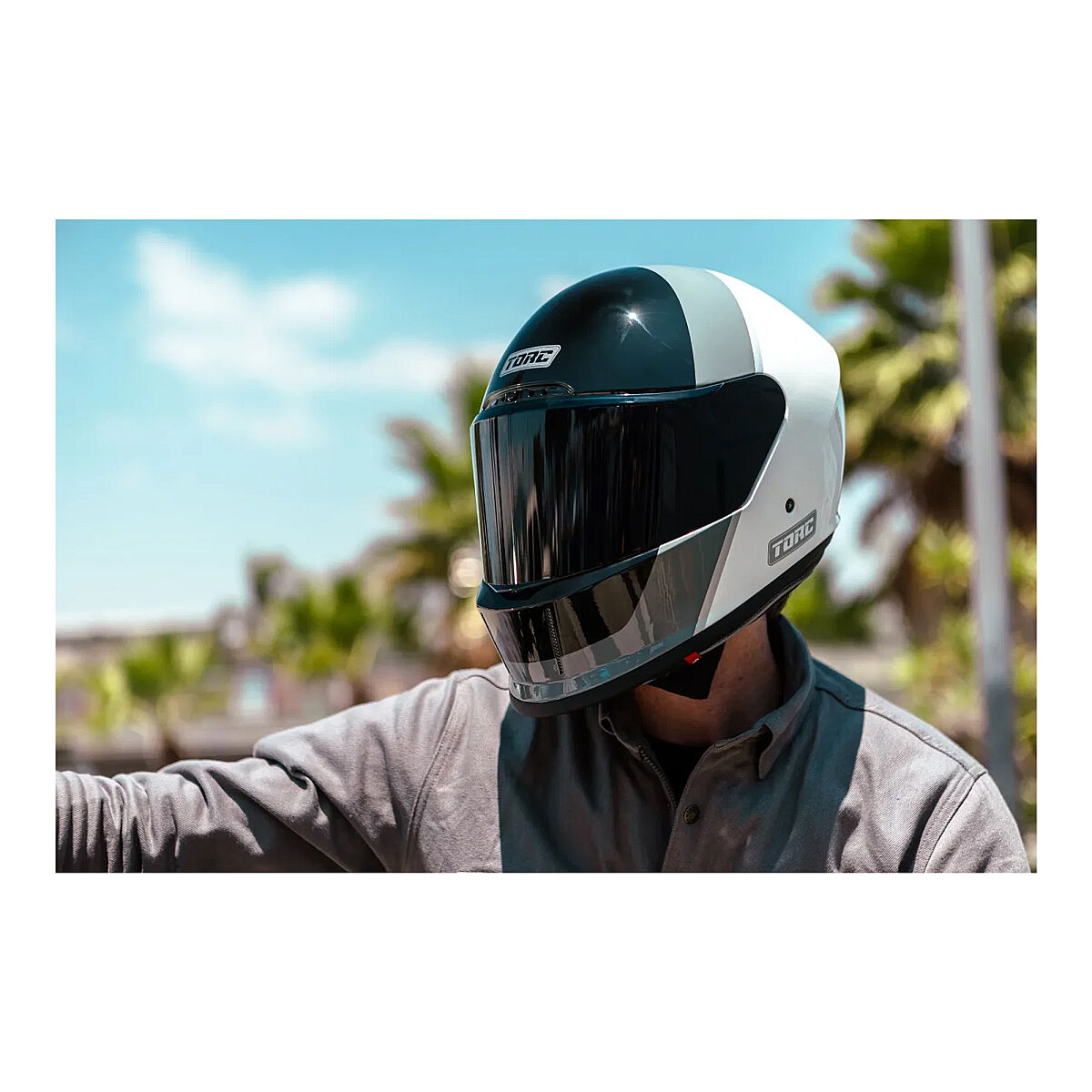 کلاه ایمنی موتورسیکلت Torc Malibu Horizon تمام‌صورت مشکی / سفید