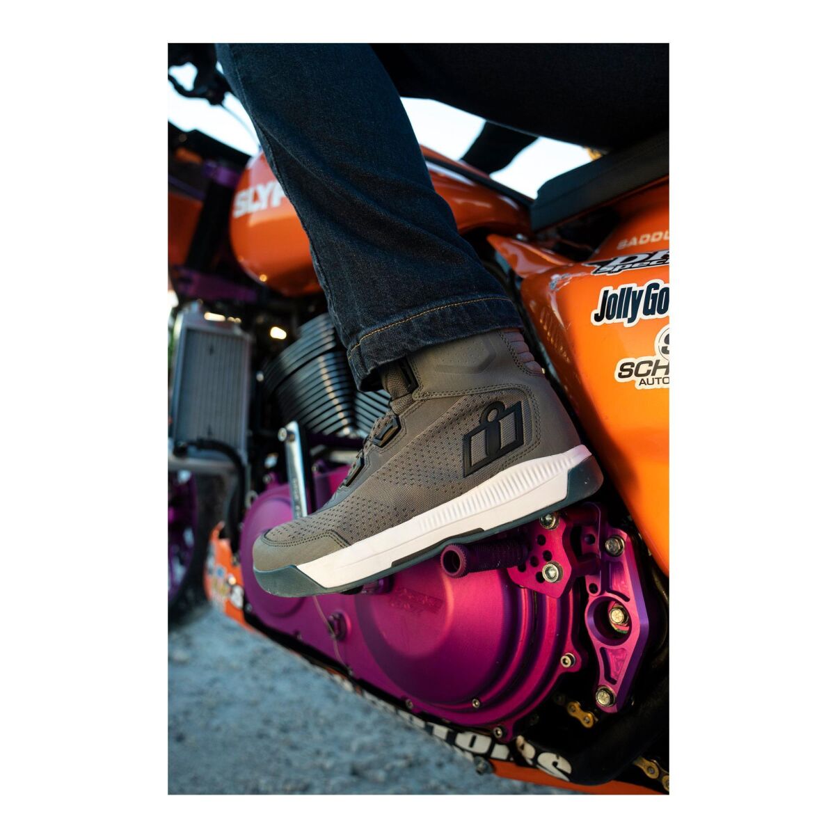 Icon Overlord Vent Protective Motorcycle Boot Grey