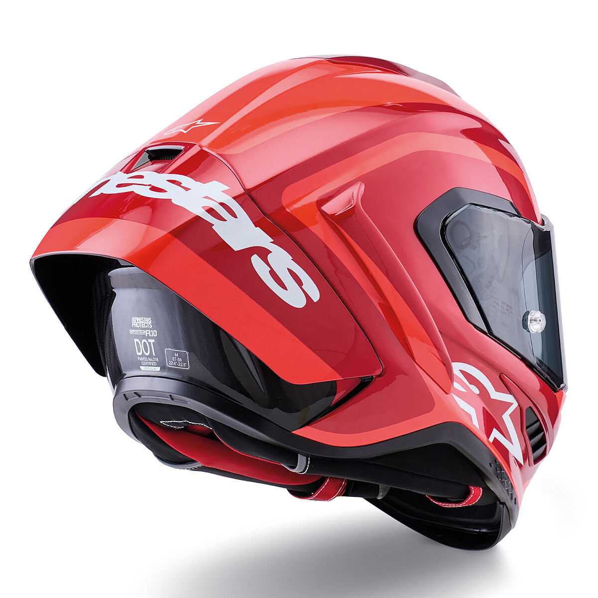 کلاه ایمنی موتورسیکلت Alpinestars Supertech R10 کربن Arius اسپرت مشکی / سفید / قرمز