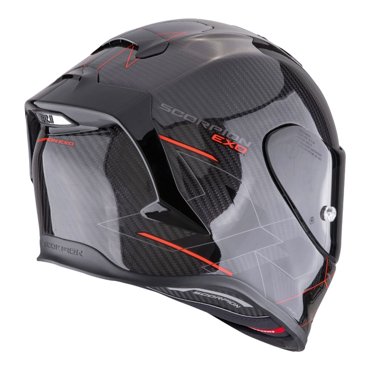 Scorpion EXO R1 Evo Air Carbon Cynergy Spor Motosiklet Kask Siyah / Kırmızı