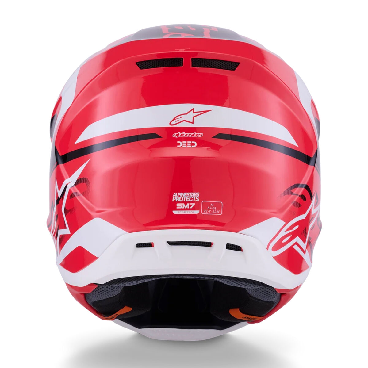 کلاه ایمنی موتورسیکلت Alpinestars S-M7 Deed آفرود کلاه ایمنی قرمز / سفید / مشکی