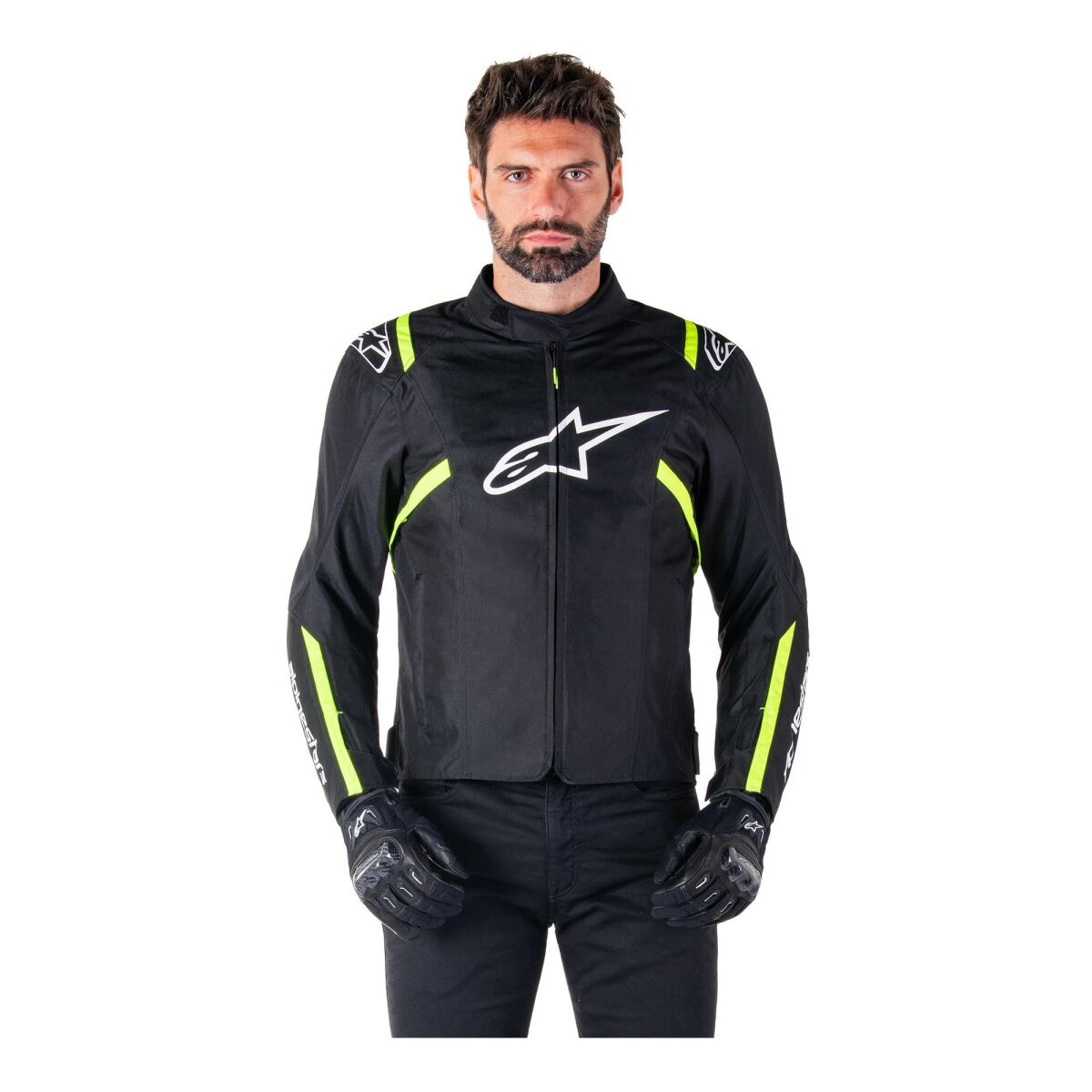 Alpinestars T-SPS V2 WP Protective Motorcycle Jacket Black / White / Yellow