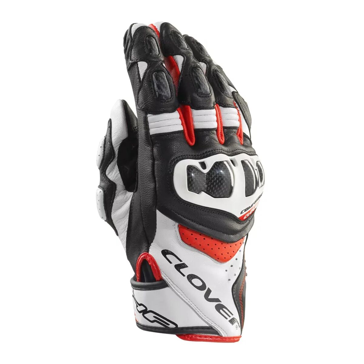Clover RSC-4 Protective Motorcycle Glove Black / White / Red