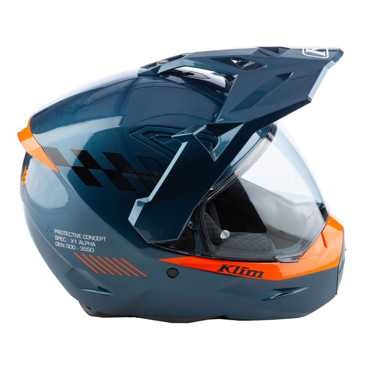 کلاه ایمنی موتورسیکلت Klim X1 Alpha کربن Concept محافظ‌دار ADV آبی/نارنجی