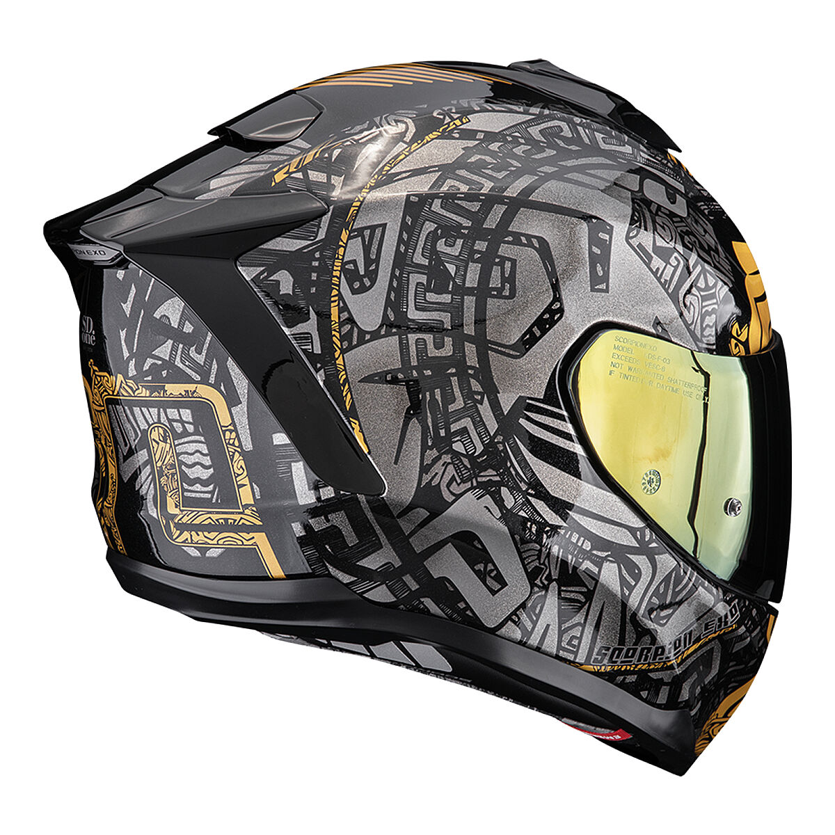 کلاه ایمنی موتورسیکلت Scorpion EXO-1500 Air Apus تمام‌صورت مشکی / خاکستری