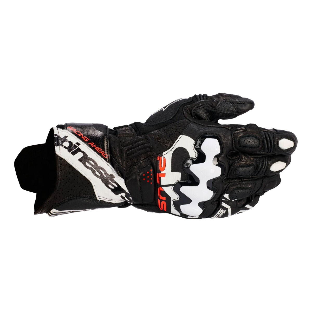 دستکش موتورسیکلت Alpinestars GP PLUS R V3 محافظ‌دار چرمی مشکی / سفید