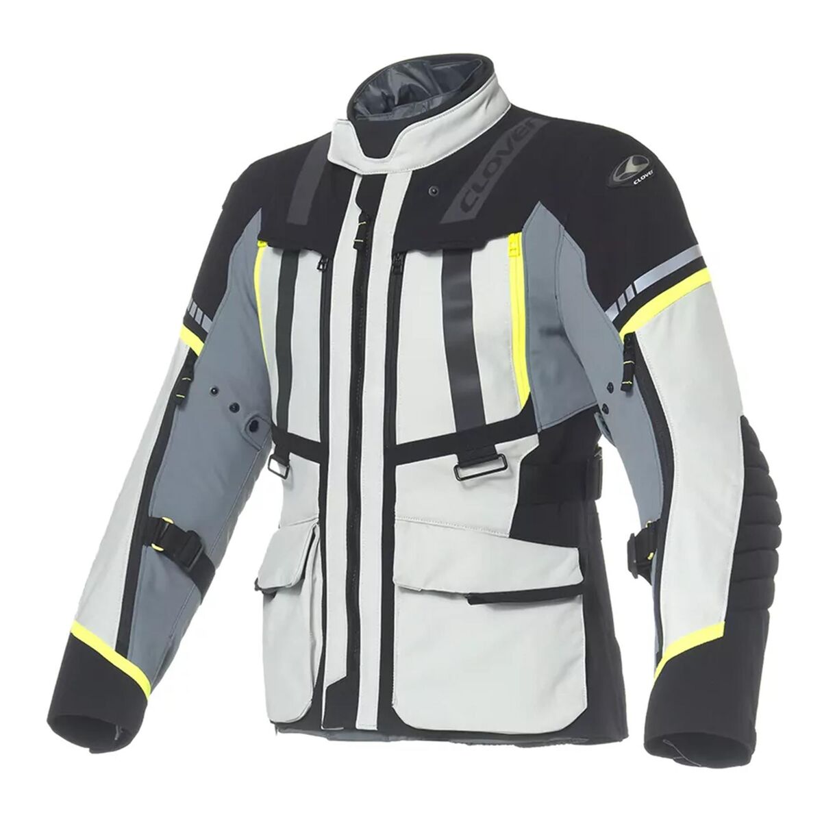 Clover Savana-4 WP Korumalı Kadın Motosiklet Montu Gri / Siyah / Sarı