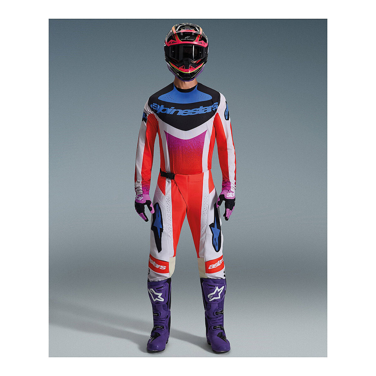 تجهیزات آفرود Alpinestars Techstar Knif آفرود موتورسیکلت جرسی خاکستری / مشکی / نارنجی