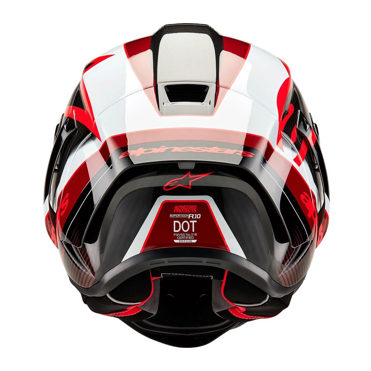 کلاه ایمنی موتورسیکلت Alpinestars Supertech R10 کربن Team اسپرت مشکی / قرمز / سفید