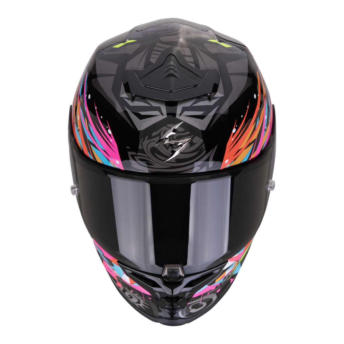 Scorpion EXO R1 Evo II Air Savage Spor Motorcycle Helmet Black / Blue / Pembe