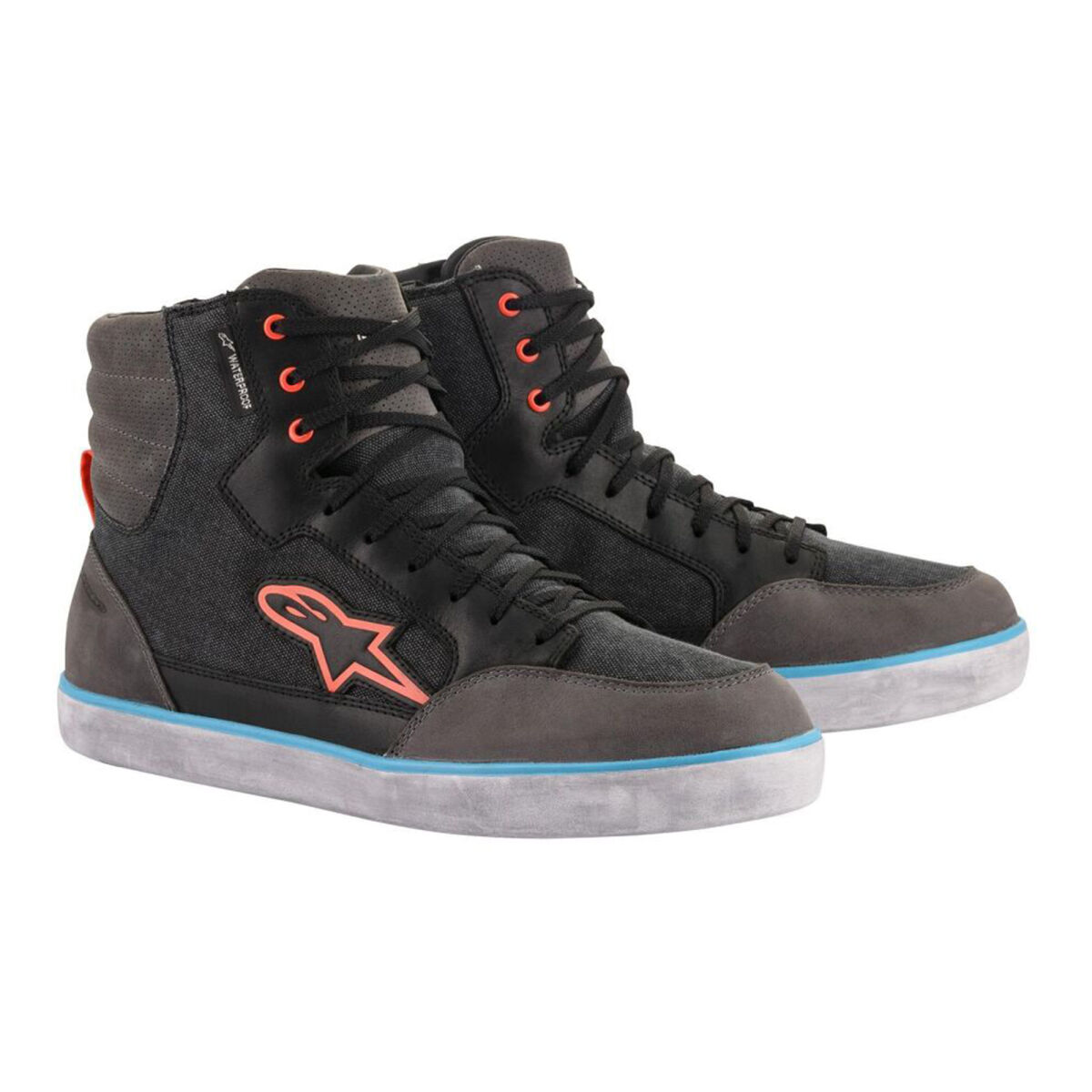 Alpinestars J-6 WP Kanvas Protective Motorcycle Boot Black / Blue