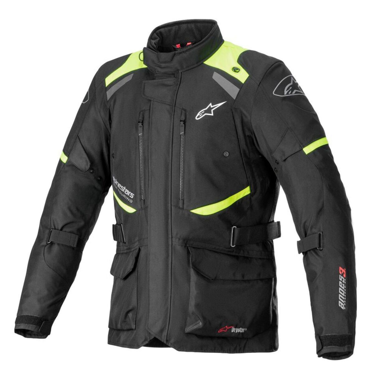 کاپشن موتورسیکلت GARAJJ Alpinestars Andes V3 Drystar محافظ‌دار مشکی / زرد