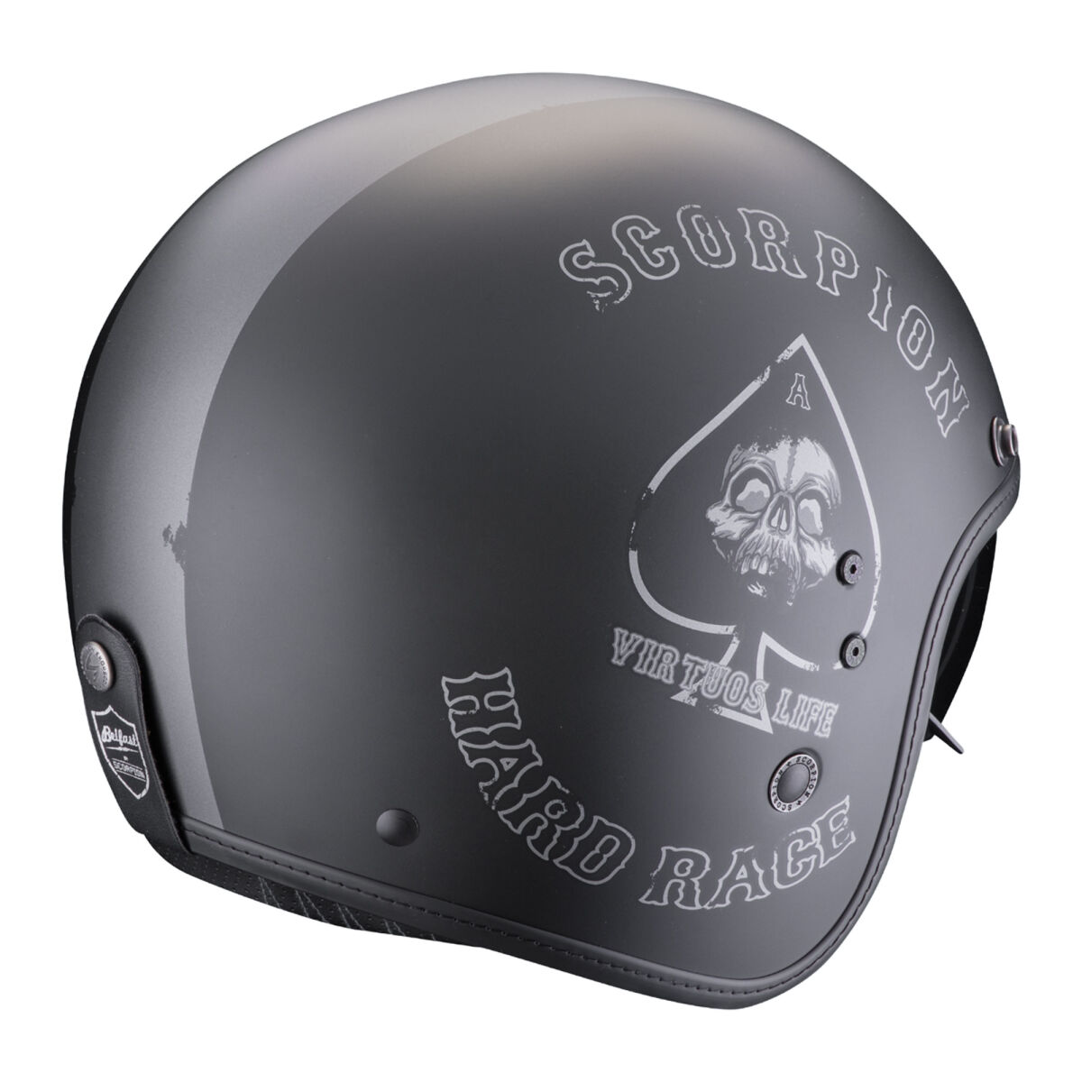 Scorpion Belfast Evo Spade Açık Motosiklet Kaskı Mat Siyah / Gümüş