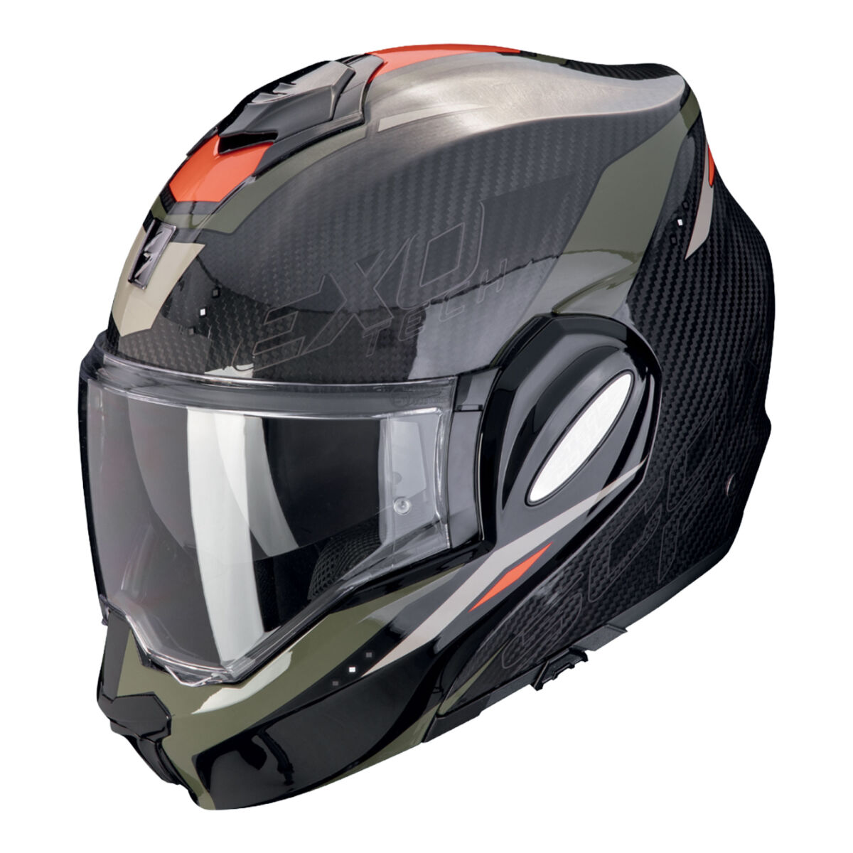 کلاه ایمنی موتورسیکلت Scorpion Exo-Tech Evo Pro Acuti فک بازشو موتورسیکلت خاکستری / مشکی / قرمز