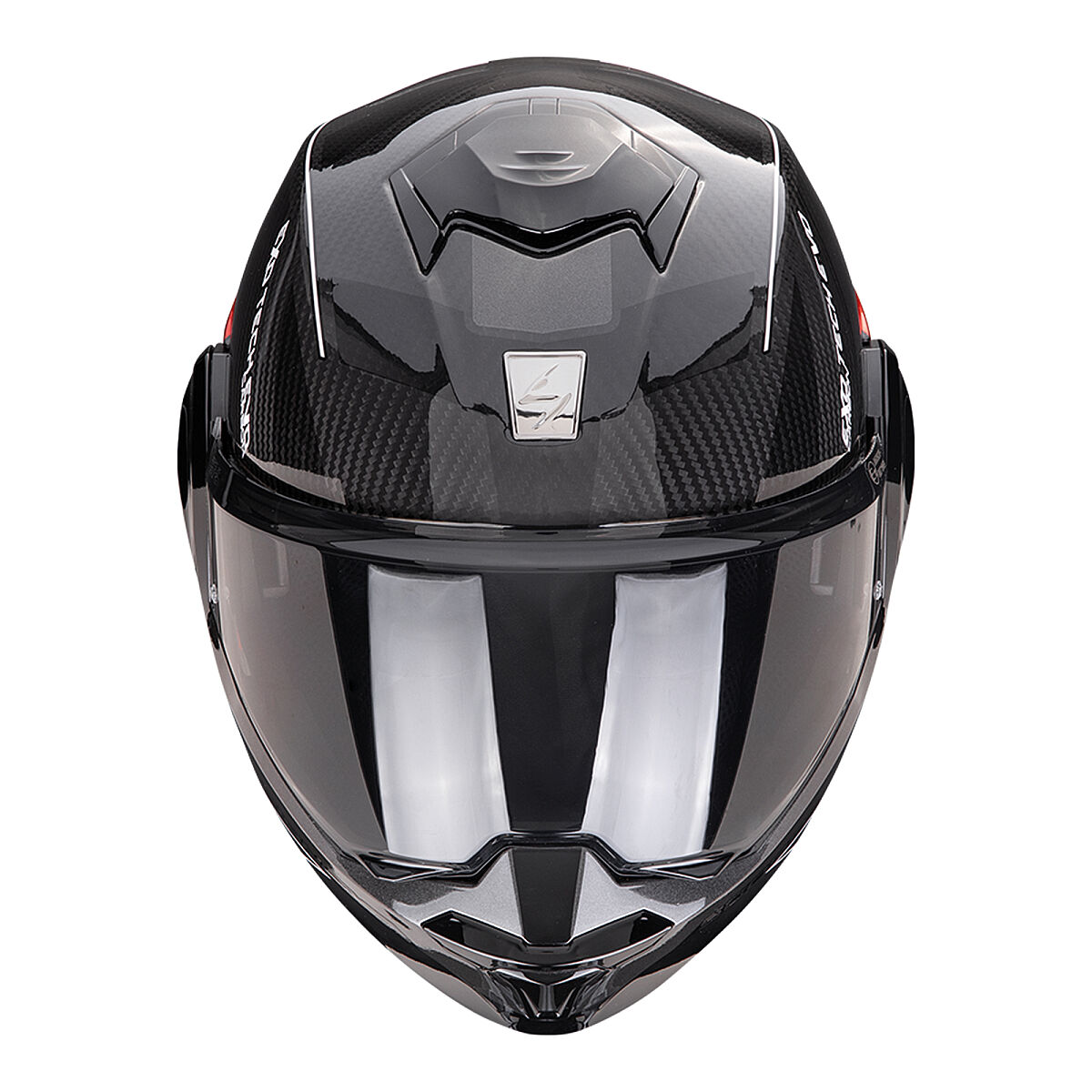 Scorpion Exo-Tech Evo Carbon CAD Çene Açılabilir Motosiklet Kaskı Siyah / Kırmızı