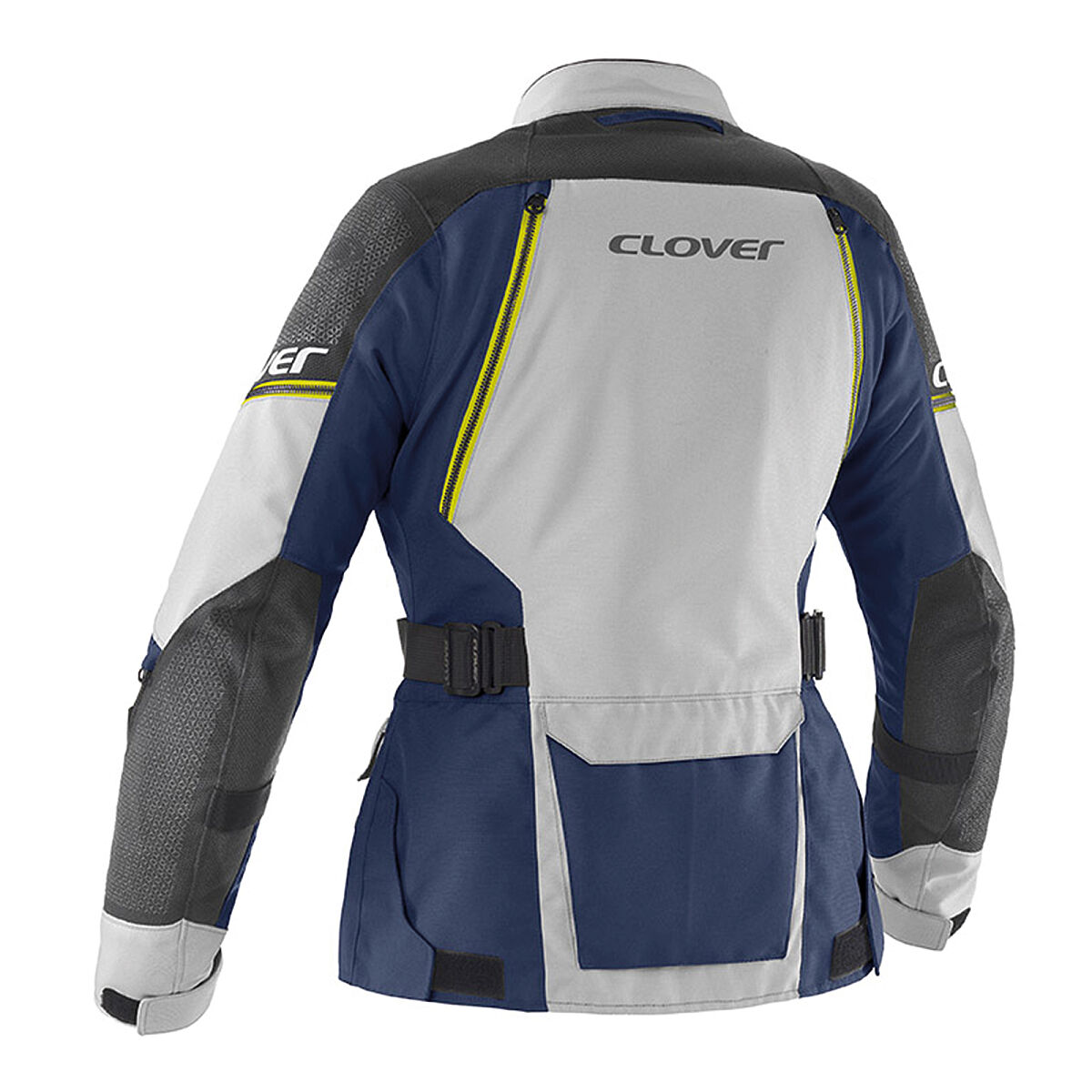 کاپشن موتورسیکلت Clover Outland-3 Lady WP محافظ‌دار زنانه آبی / خاکستری