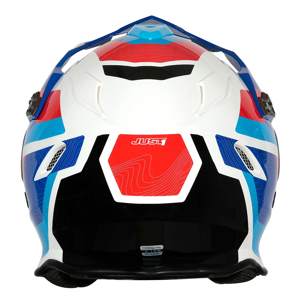 Just1 J34 Pro Globe Kapalı Motosiklet Kaskı Mavi / Beyaz / Kırmızı