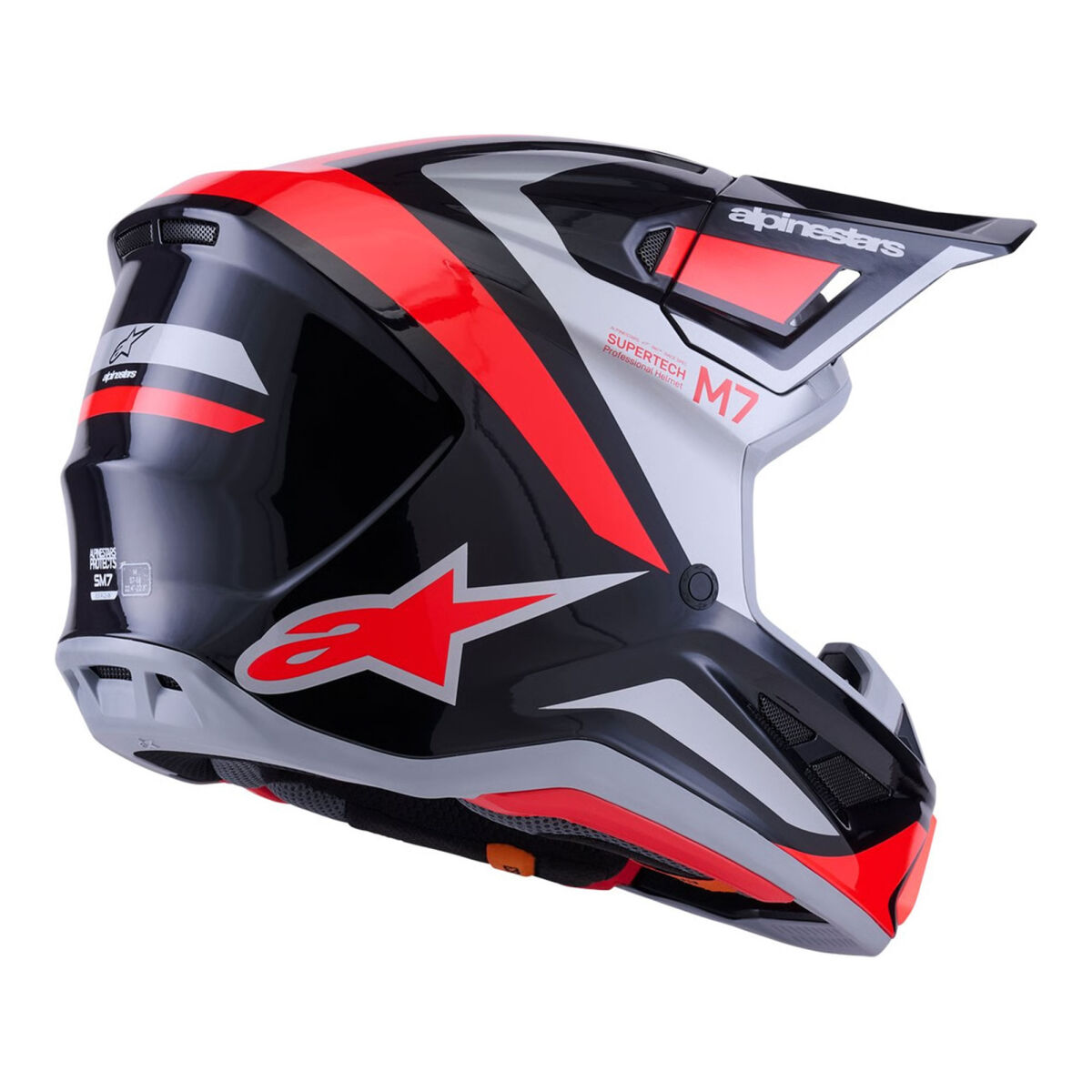 Alpinestars S-M7 Rise Off-Road Kaskı Kırmızı / Gümüş