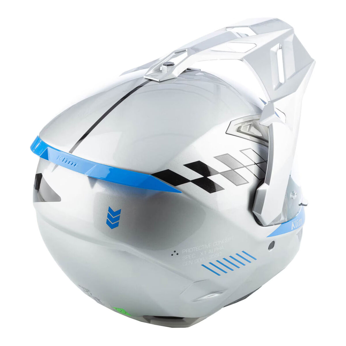 Klim X1 Alpha Carbon Concept Protective ADV Motorcycle Helmet White / Blue