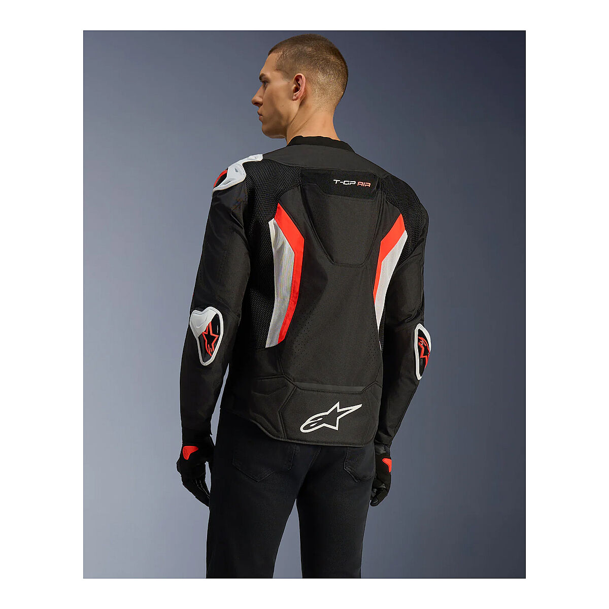 کاپشن موتورسیکلت Alpinestars T-GP Air محافظ‌دار مشکی / سفید / قرمز