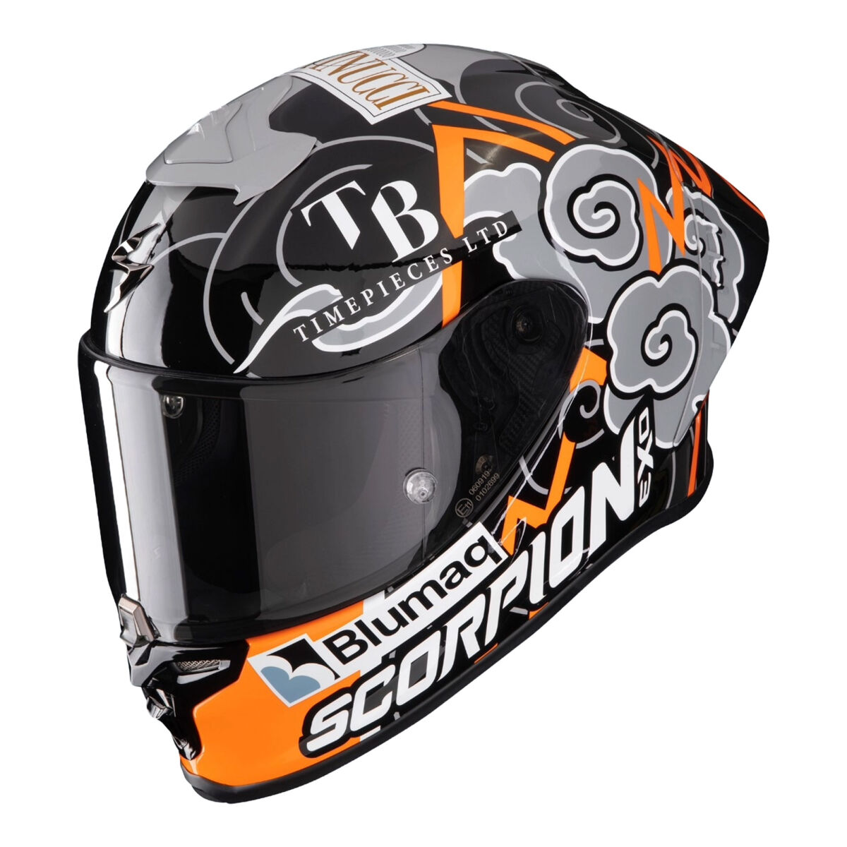 کلاه ایمنی موتورسیکلت Scorpion EXO R1 Evo Air FIM Onaylı Racing اسپرت مشکی / خاکستری / نارنجی