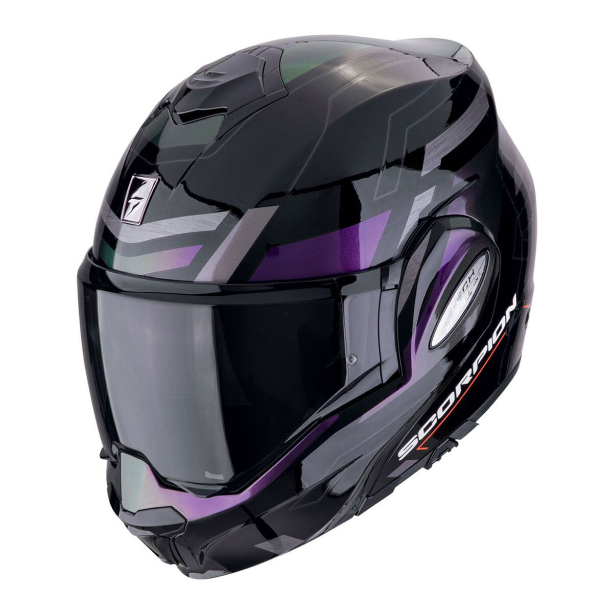 Scorpion Exo-Tech Evo Conquer ÇEne AçıLabilir Motorcycle Helmet Black / Silver