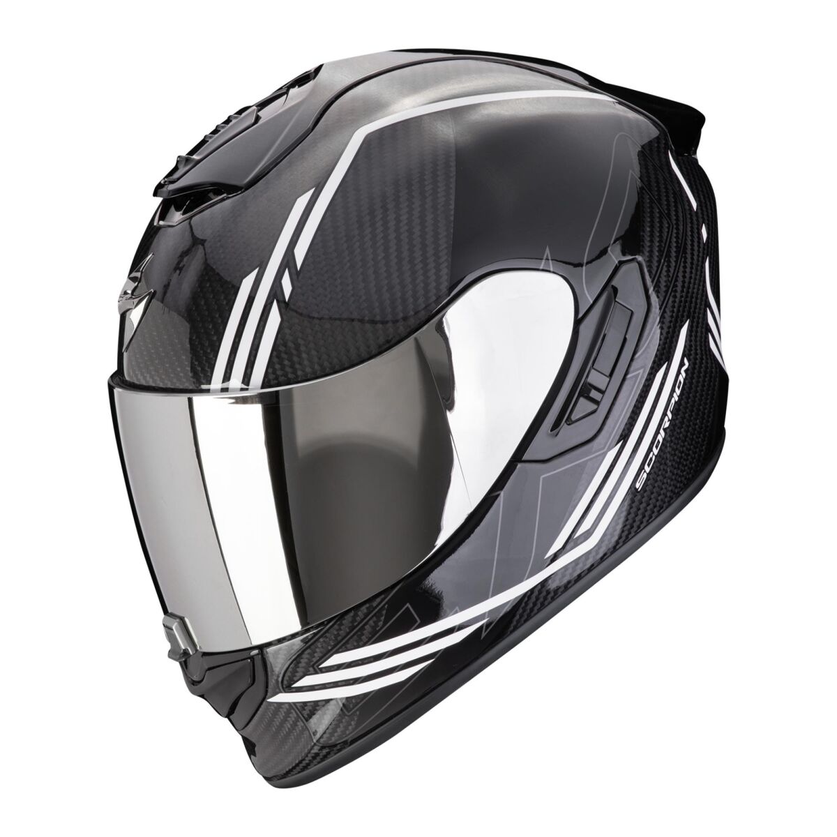 Scorpion EXO 1400 Evo II Air Carbon Reika Kapalı Motosiklet Kaskı Siyah / Beyaz