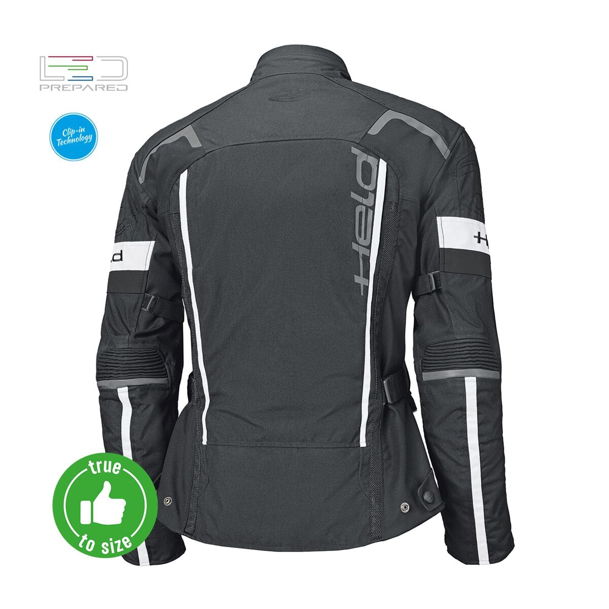 Held 4-Touring II Korumalı Çocuk Motosiklet Montu Siyah / Beyaz