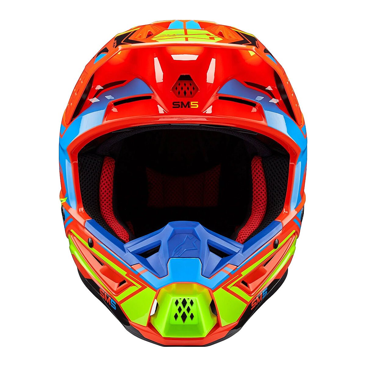 کلاه ایمنی موتورسیکلت Alpinestars SM5 Action 2 آفرود کلاه ایمنی قرمز / آبی / زرد