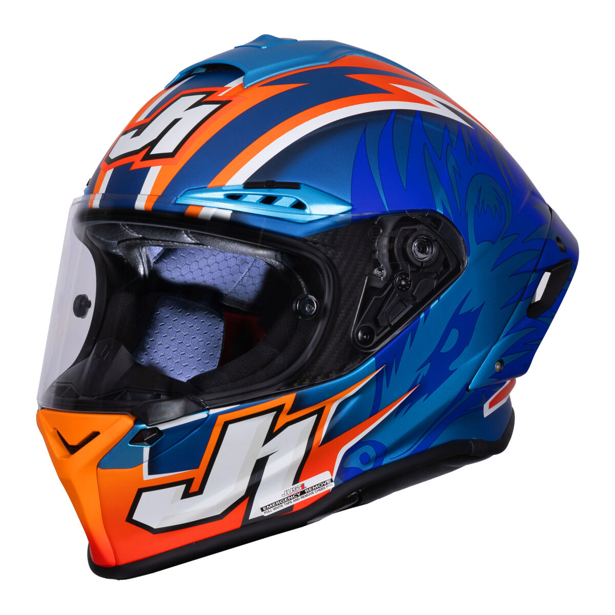 Just1 J-GPR Melandri Replica Kapalı Motorcycle Helmet Blue/Orange