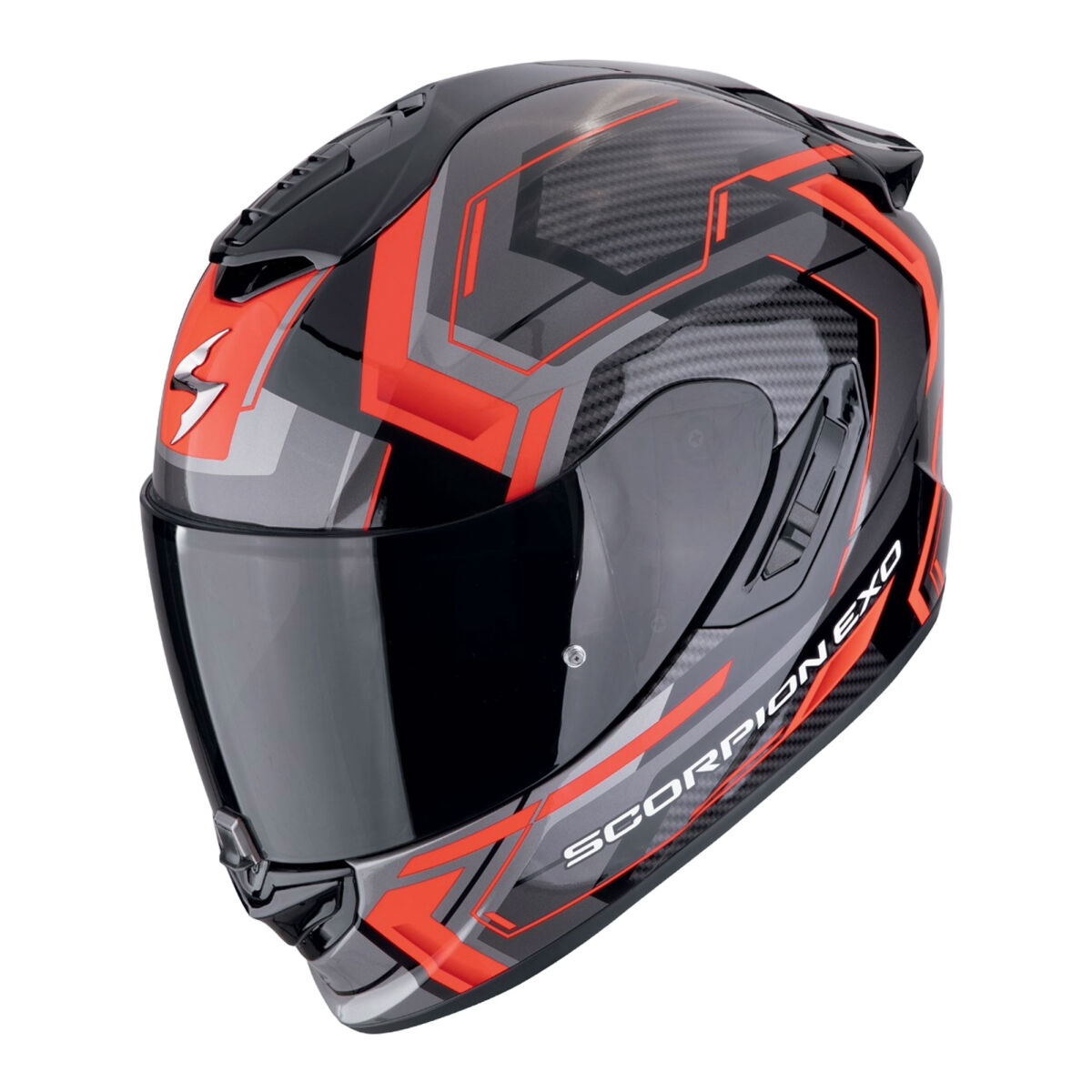 Scorpion EXO 1400 Evo II Air Linart Kapalı Motosiklet Kaskı Gri / Beyaz