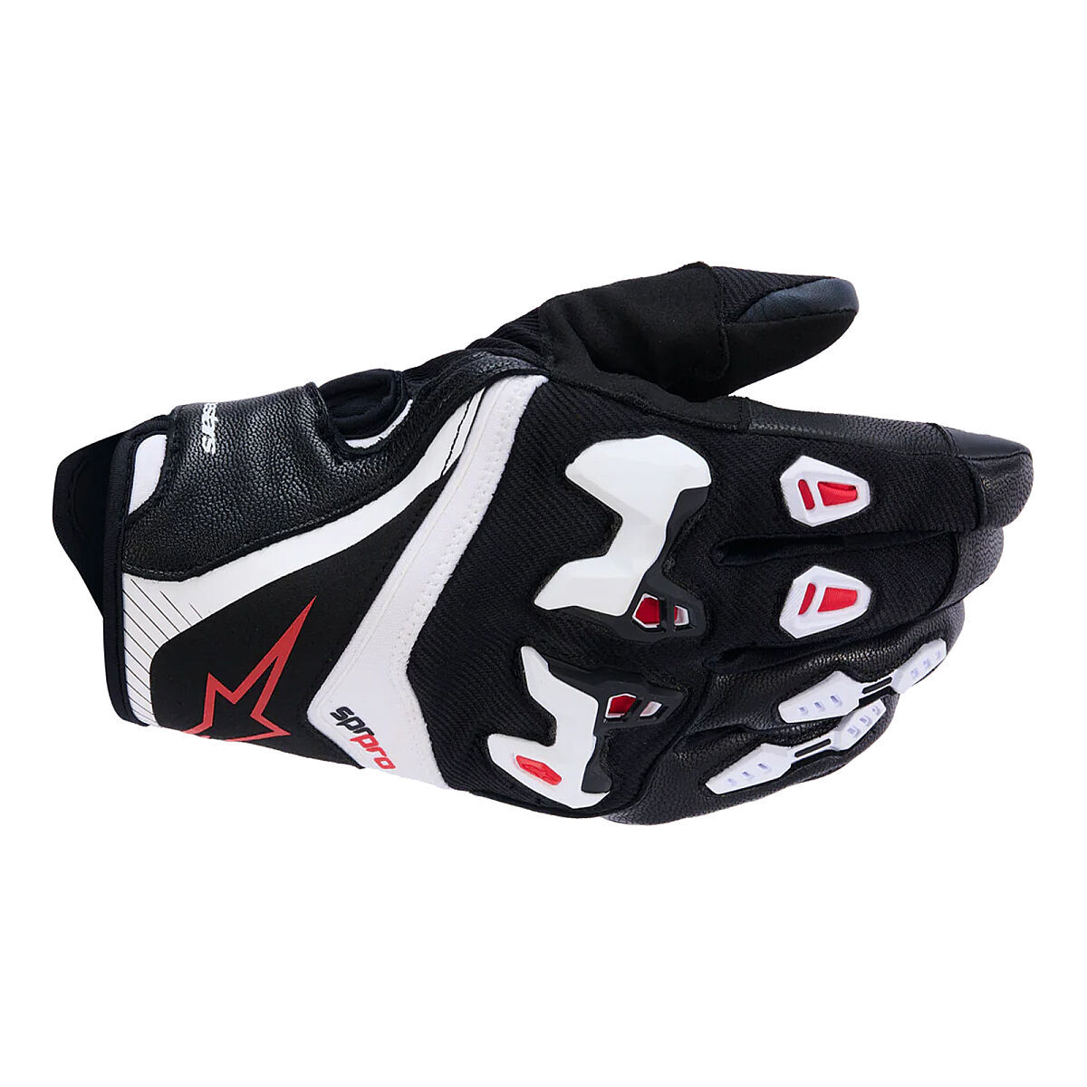 Alpinestars SP-R Pro Korumalı Motosiklet Eldiveni Siyah / Beyaz / Kırmızı