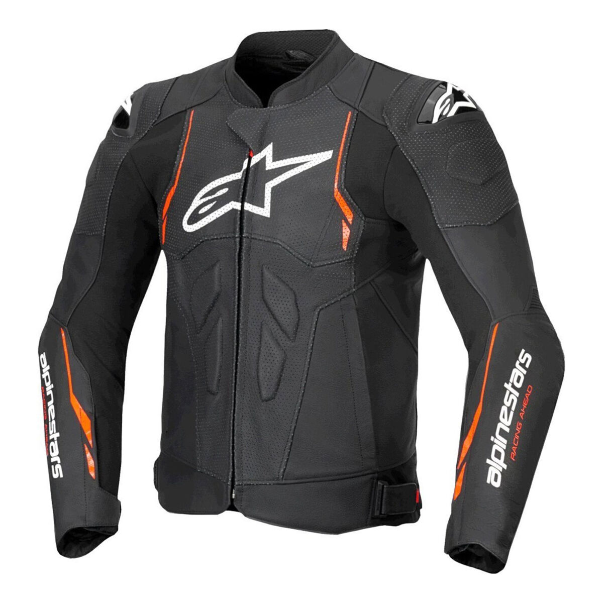 Alpinestars Dusk Airflow Korumalı Deri Motosiklet Montu Siyah / Kırmızı