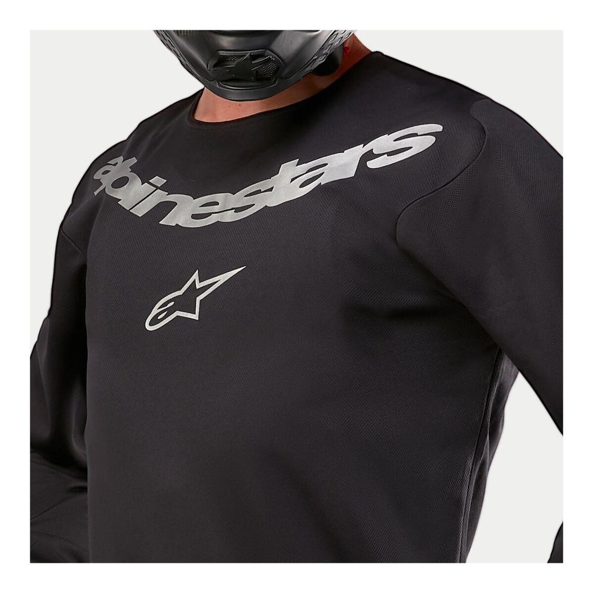 Alpinestars Fluid Graphite Off-Road Motosiklet Jerseyi Siyah / Gümüş