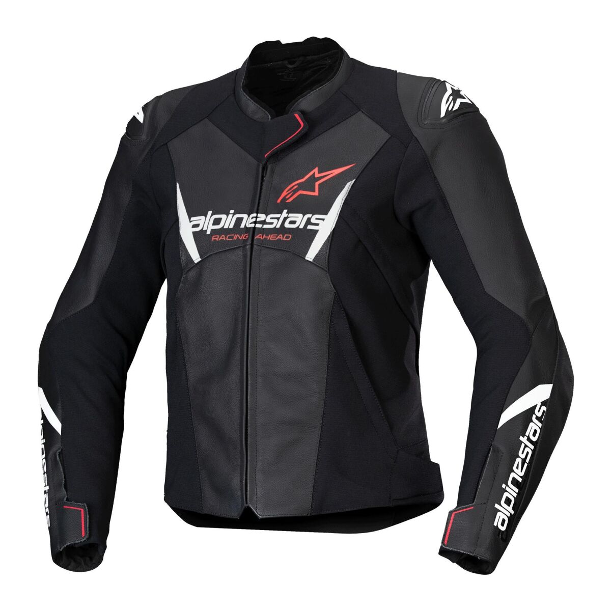کاپشن موتورسیکلت Alpinestars Stella Faster V3 چرمی محافظ‌دار زنانه مشکی / سفید / صورتی
