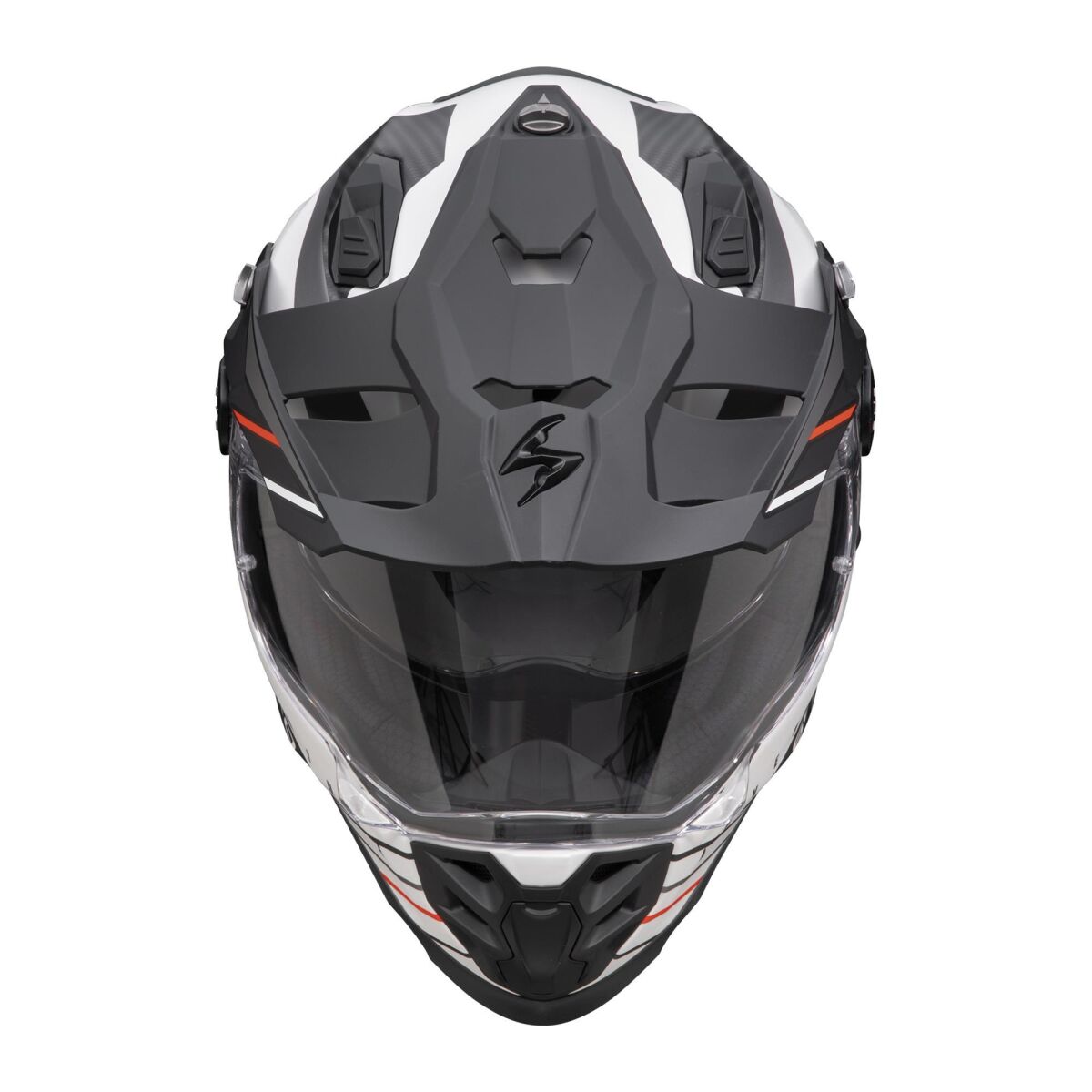 Scorpion ADF-9000 Air Feat Kapalı Motosiklet Kaskı Mat Beyaz / Siyah / Kırmızı