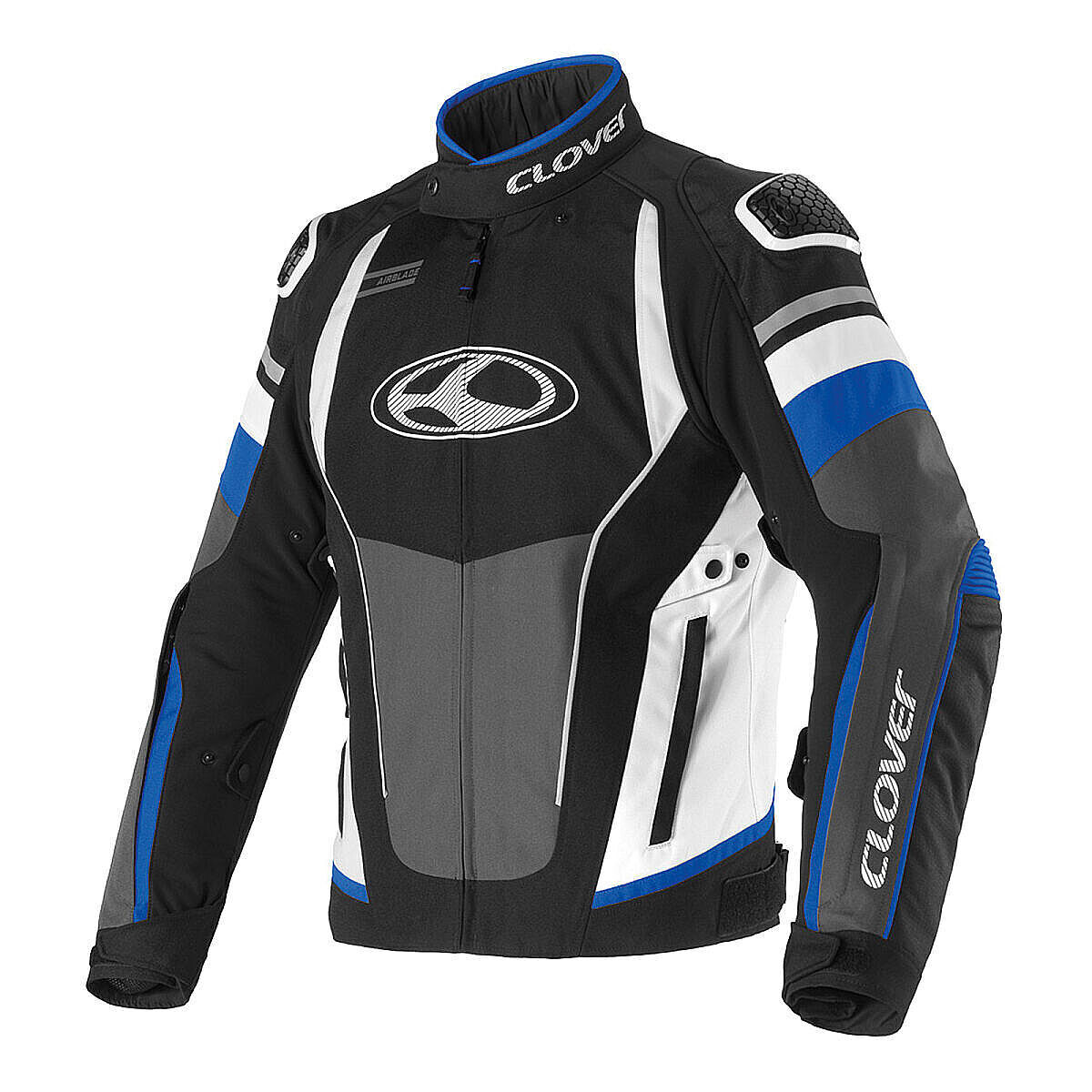 Clover Airblade-5 Protective Motorcycle Jacket Black / Blue / White