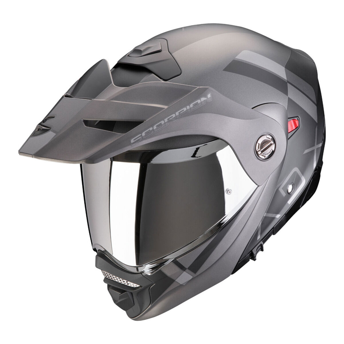 کلاه ایمنی موتورسیکلت Scorpion ADX-2 Kamps Adv خاکستری / قرمز