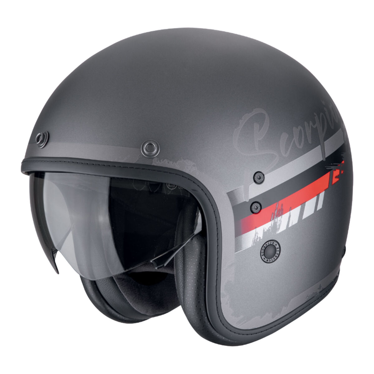 Scorpion Belfast Evo Hangar Fast Açık Motosiklet Kaskı Siyah / Gümüş