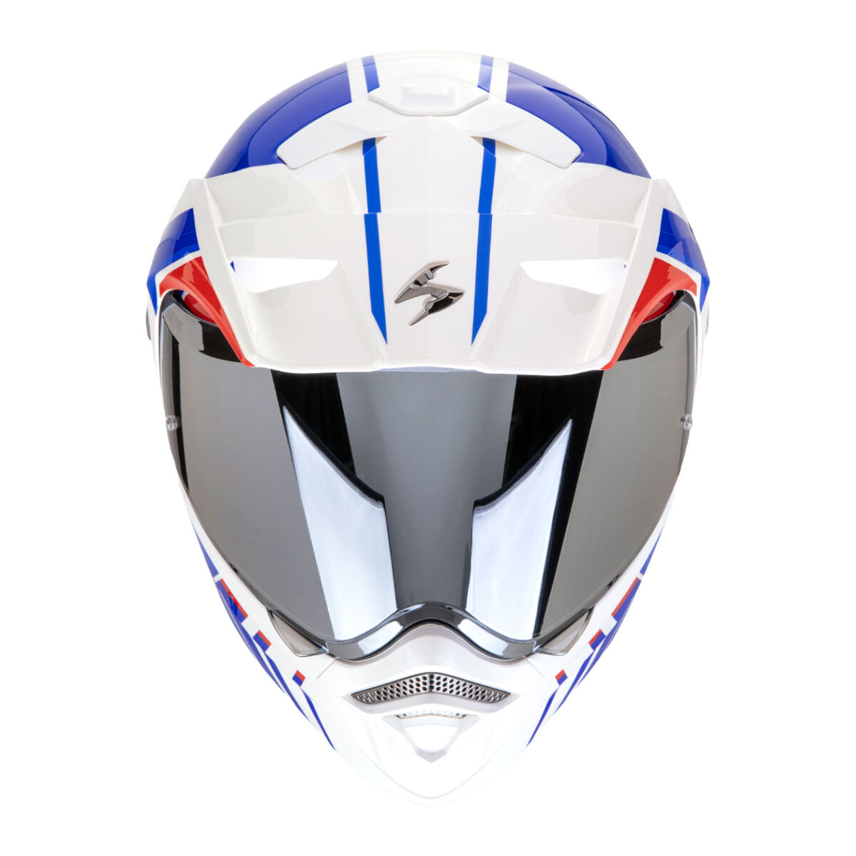Scorpion ADX-2 Lewis Adv Motosiklet Kaskı Beyaz / Mavi / Kırmızı