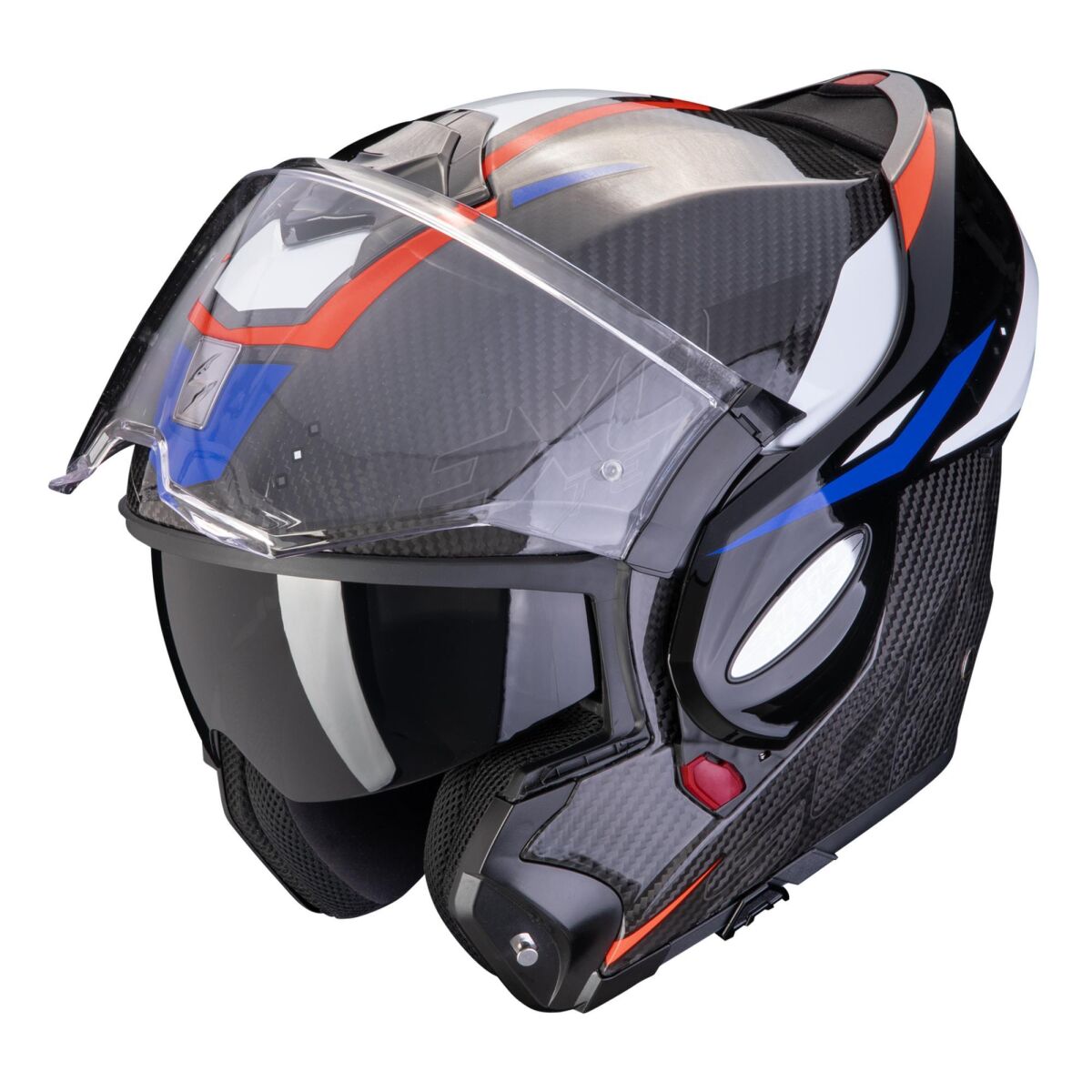 Scorpion Exo-Tech Evo Carbon Rover ÇEne AçıLabilir Motorcycle Helmet Black / Red / Blue