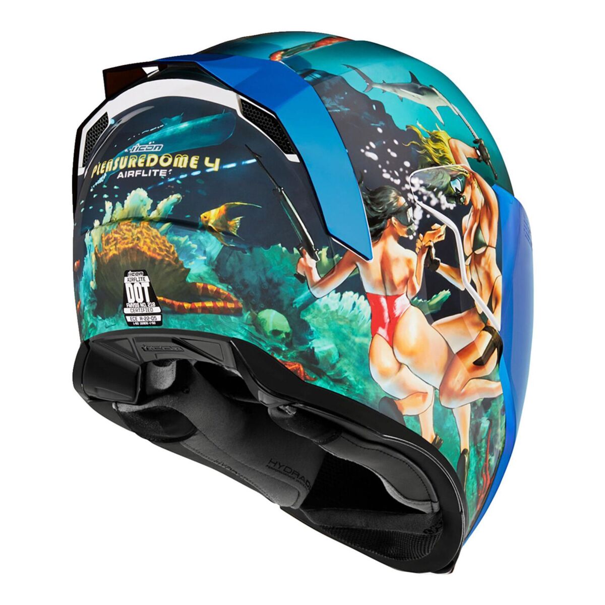 GARAJJ Icon Airflite Pleasure Dome 4 Kapalı Motosiklet Kaskı Mavi / Beyaz / Kırmızı