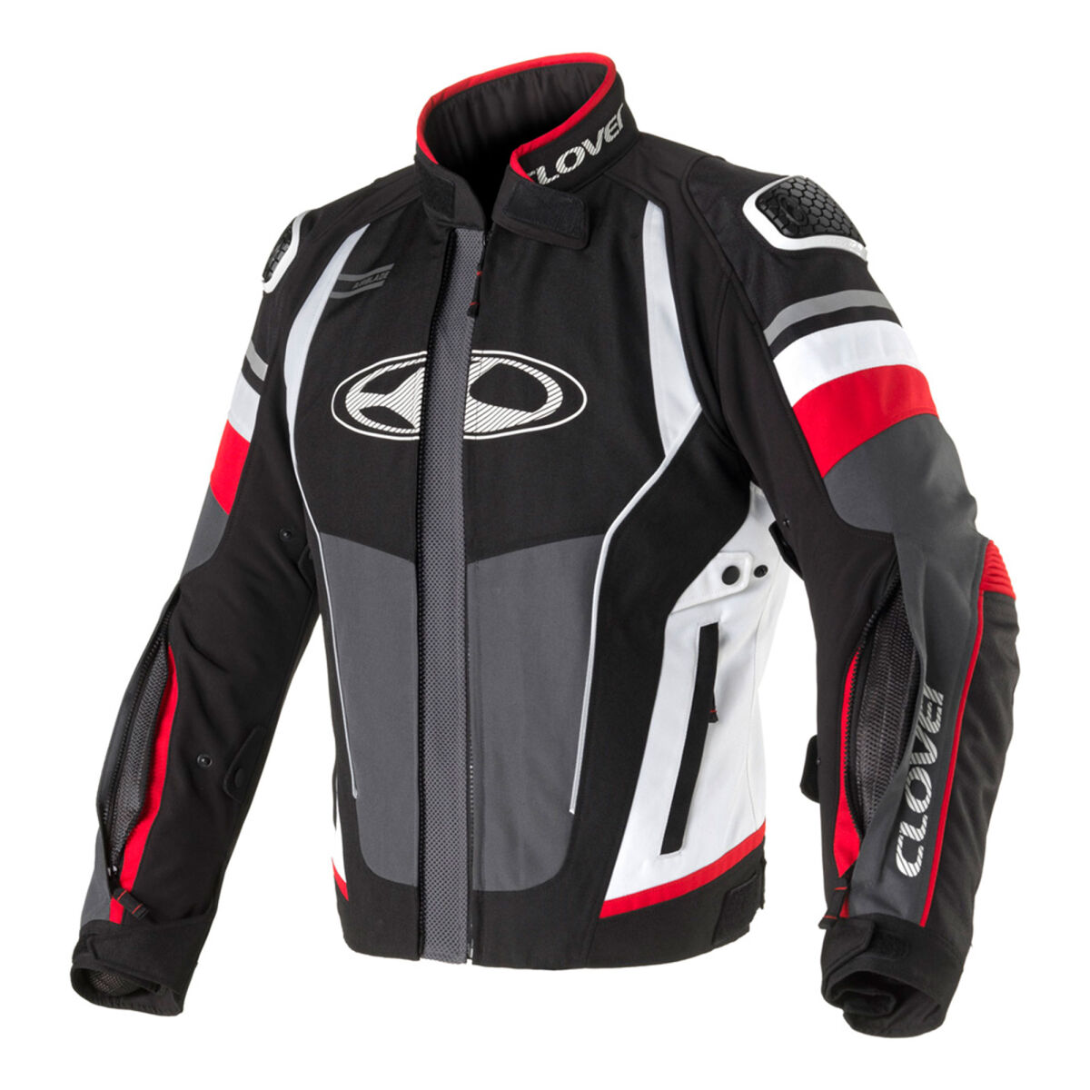 Clover Airblade-5 Protective Motorcycle Jacket Black / White / Red