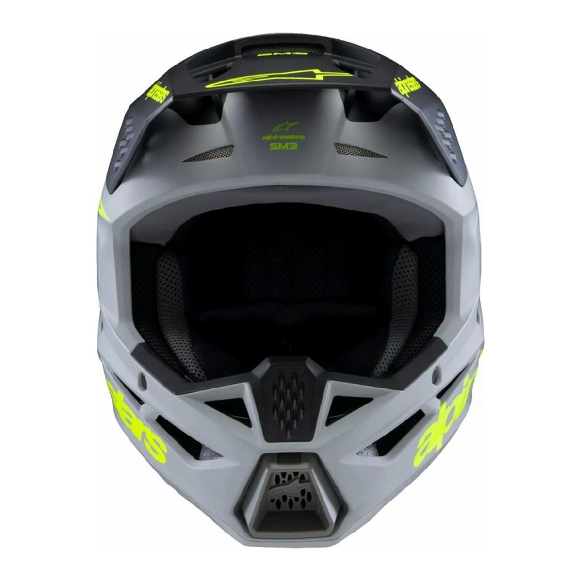 Alpinestars SM3 Youth Radium Off-Road Çocuk Genç Motosiklet Kaskı Gri / Siyah / Sarı