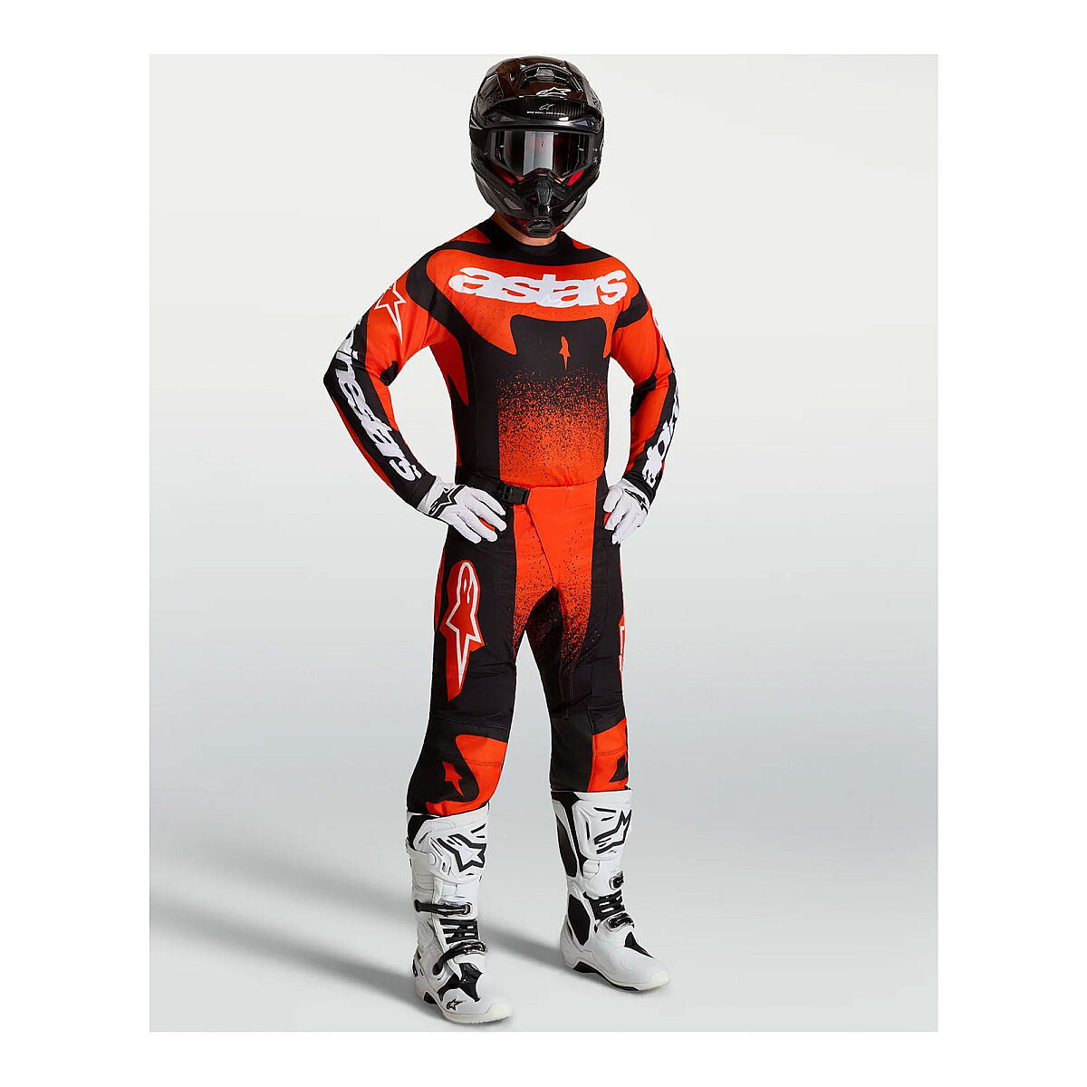 تجهیزات آفرود Alpinestars Techstar Swan آفرود موتورسیکلت جرسی قرمز / مشکی